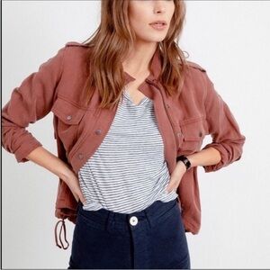 Rails Collins Lightweight Utility Jacket Size XXS Brick Color Zip Front Pockets
